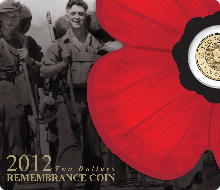 2012 $2 Remembrance Day Non-colour Poppy Uncirculated
